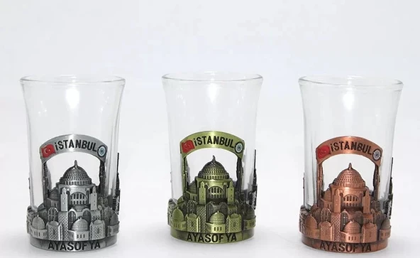 Tekli Metal Cam Bardaklı Shot Bardak  2alk109 ürün görseli 1