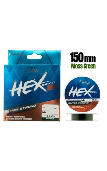 Fujin Hex Braid 4x 150mt Moss Green PE İp Misina ürün görseli