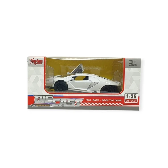 Çek Bırak Metal Arabalar 13 cm - SR2213- Beyaz - 4