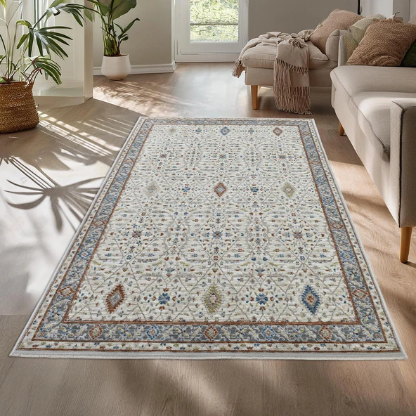 Motto Vintage Modern Dokuma Halı Oturma Odası Salon Halısı Y969A_WV15 ürün görseli