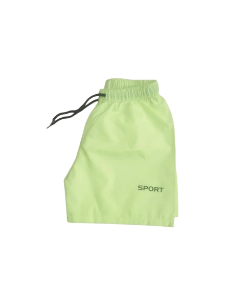 Neon Yeşili Cocuk Deniz Havuz Şordu 5-6 Yaş - Resim 5