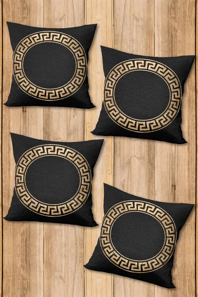 Dijital Baskılı Yumuşak Dokulu 4’lü Kırlent Kılıfı Takımı (43x43 cm) KRL0010 RENKLİ 43 X 43 - Resim 2