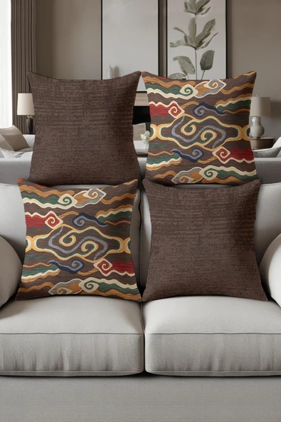 Dijital Baskılı Yumuşak Dokulu 4’lü Kırlent Kılıfı Takımı (43x43 cm) KRL0085 RENKLİ 43 X 43 ürün görseli