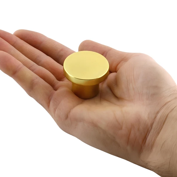 Tek Vidalı Çekmece Mutfak Mobilya Dolabı Dolap Kulpu Kulbu Metal Kulpları Altın Kulp Düğme - Resim 3