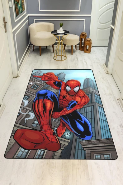 Parlak Kadife Kumaş Dijital Baskı Dot Kaymaz Tabanlı Çocuk ve Genç Odası Halısı H1015 RENKLİ 140 X 200 - Resim 2