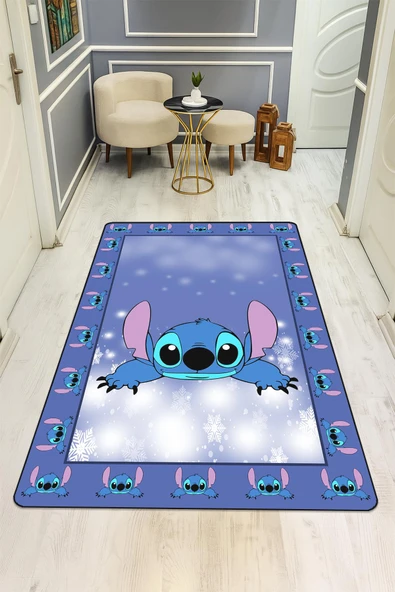 Parlak Kadife Kumaş Dijital Baskı Dot Kaymaz Tabanlı Çocuk ve Genç Odası Halısı H0989 RENKLİ 180 X 280 - Resim 2