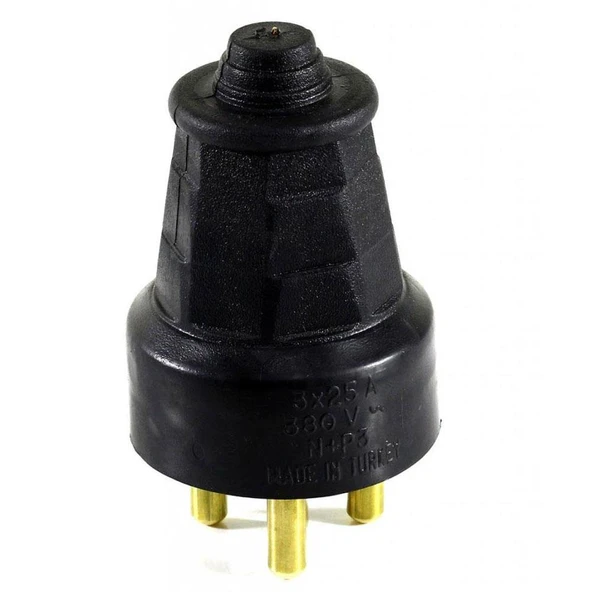 Trifaze Kauçuk Erkek Fiş Sanayi Elektriği 25 Amper 380 Volt - 2