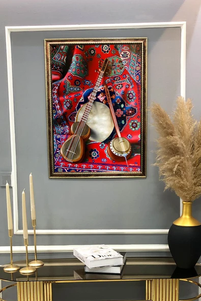 Dijital Kumaş Baskılı Dekoratif Çerçeveli Tablo TBL0009 RENKLİ 50 X 70 - Resim 2