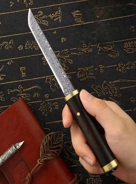 Japon Damascus Tanto Ruyi Jingu Bang - Resim 2