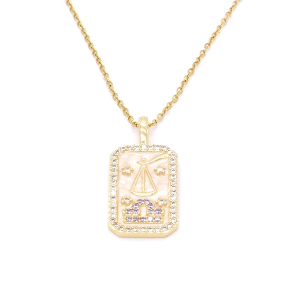 Çelik Kolye, Altın Kaplama Terazi Burcu Kadın Kolye K-112 ürün görseli