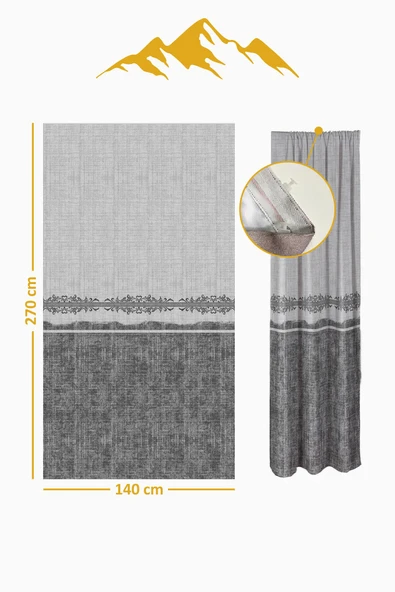 Parlak Saten Mikro Kumaş Çift Kanat Fon Perde Takımı PRD0015 RENKLİ 140 X 270 - Resim 2