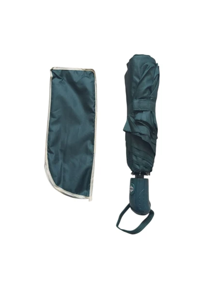 Tam Otomatik Yeşil  8 Tel Bayan Şemsiye - Resim 6