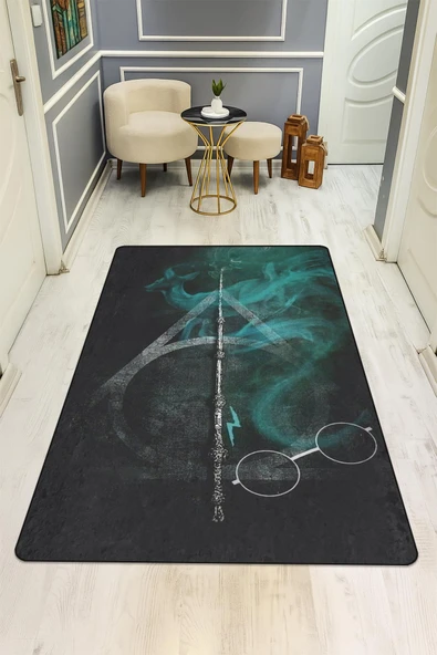 Parlak Kadife Kumaş Dijital Baskı Dot Kaymaz Tabanlı Çocuk ve Genç Odası Halısı H1047 RENKLİ 80 X 300 - Resim 2