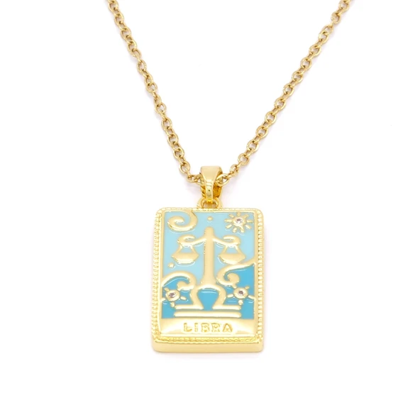 Çelik Kolye, Altın Kaplama Terazi Burcu Kadın Kolye K-139 ürün görseli