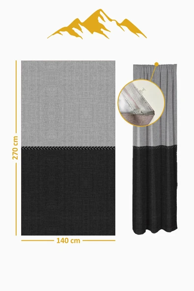 Parlak Saten Mikro Kumaş Çift Kanat Fon Perde Takımı PRD0007 RENKLİ 140 X 270 - Resim 2