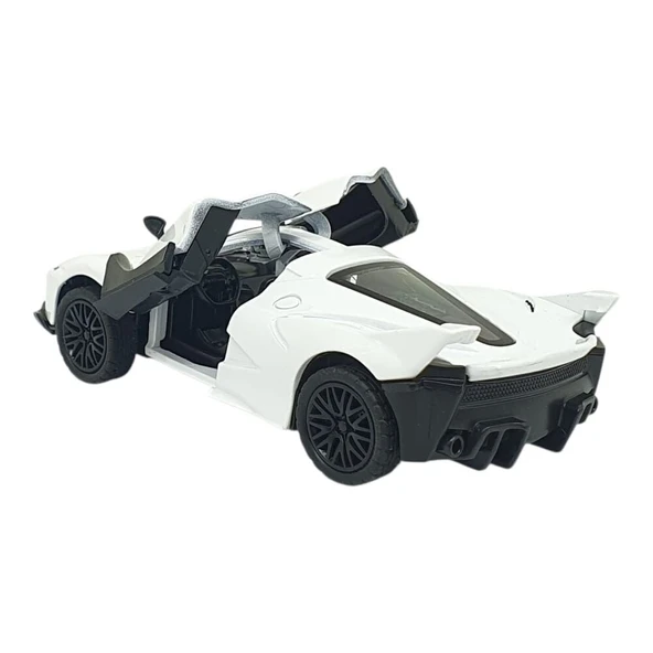 Çek Bırak Metal Arabalar 13 cm - SR2212- Beyaz - 3