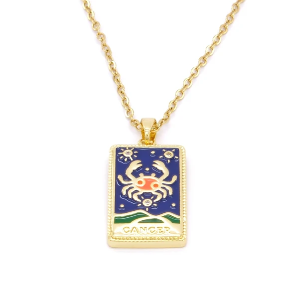 Çelik Kolye, Altın Kaplama Yengeç Burcu Kadın Kolye K-135 ürün görseli