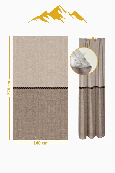 Parlak Saten Mikro Kumaş Çift Kanat Fon Perde Takımı PRD0008 RENKLİ 140 X 270 - Resim 2