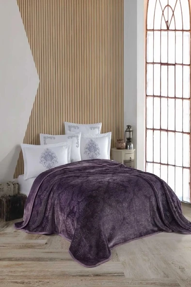 AGOSSA DAMASK 6 PARÇA BATTANİYE SETİ MÜRDÜM - Resim 2