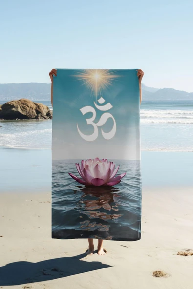 Dijital Baskı Plaj Deniz Havlusu Modern Desenli Peştamal (80X160 cm) HVL0061 RENKLİ 80 X 160 ürün görseli 1