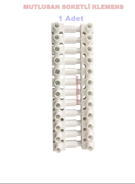 MUTLUSAN 2.5-4mm 12li Geçmeli Plastik Sıra Klemens Beyaz 850?C Alev Yaymayan H.F.