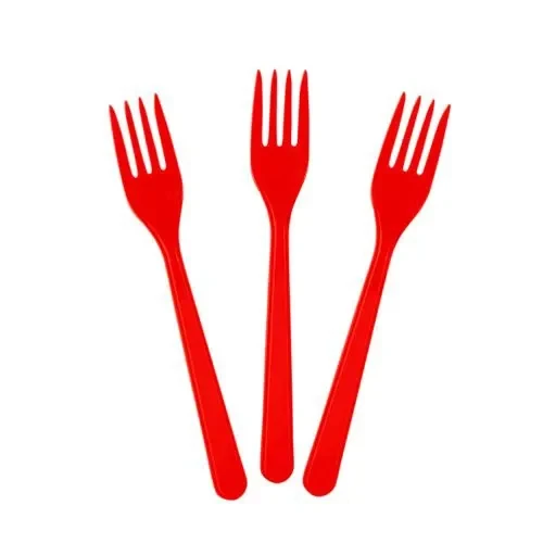 May Plastik Renkli Çatal Kırmızı 25 Li - Resim 2