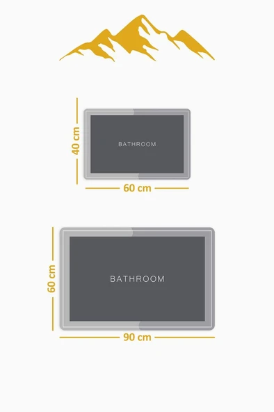 Yıkanabilir Kaymaz Tabanlı Modern Desenli 2'li Banyo Paspas Takımı BPS0041 RENKLİ 60 X 90 - Resim 2