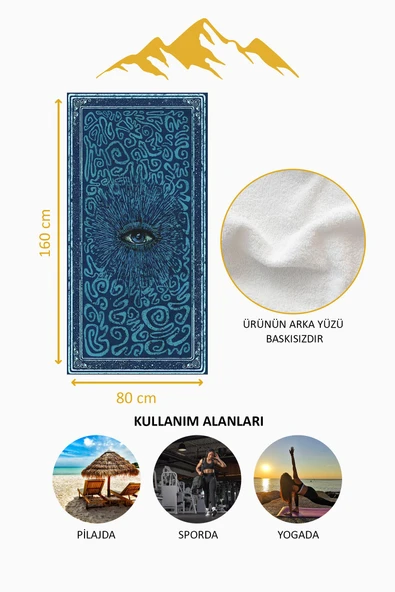 Dijital Baskı Plaj Deniz Havlusu Modern Desenli Peştamal (80X160 cm) HVL0066 RENKLİ 80 X 160 - Resim 4
