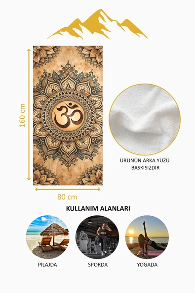 Dijital Baskı Plaj Deniz Havlusu Modern Desenli Peştamal (80X160 cm) HVL0063 RENKLİ 80 X 160 - Resim 4