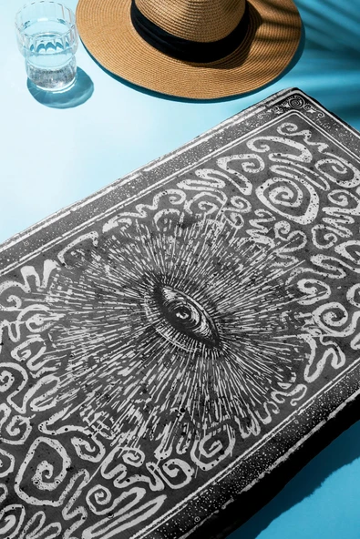 Dijital Baskı Plaj Deniz Havlusu Modern Desenli Peştamal (80X160 cm) HVL0065 RENKLİ 80 X 160 - Resim 3