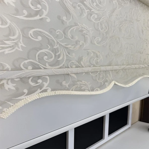 StorBurada Çift Mekanizmalı Bej Tül Ekru Stor Perde STB-133  Bej 170 x 260 ürün görseli 1