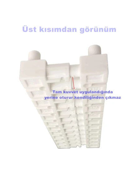 MUTLUSAN 2.5-4mm 12li Geçmeli Plastik Sıra Klemens Beyaz 850?C Alev Yaymayan H.F. - 5