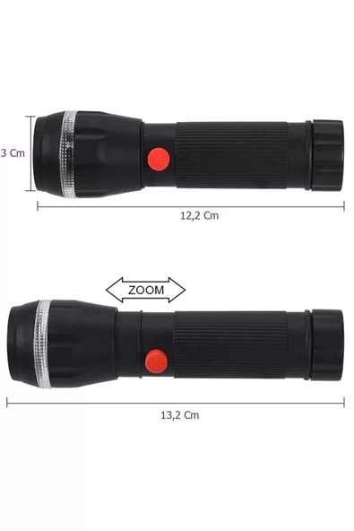 Ps-7083 Plastik Zoomlu Pilli El Feneri - Resim 2
