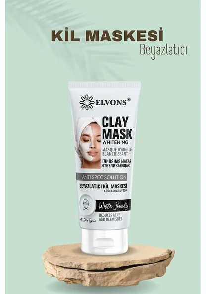 ELVONS BEYAZLATICI KİL MASKE - 75ML - Resim 2
