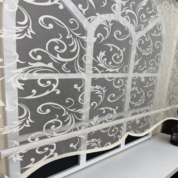StorBurada Çift Mekanizmalı Bej Tül Ekru Stor Perde STB-133  Bej 170 x 260 - Resim 5