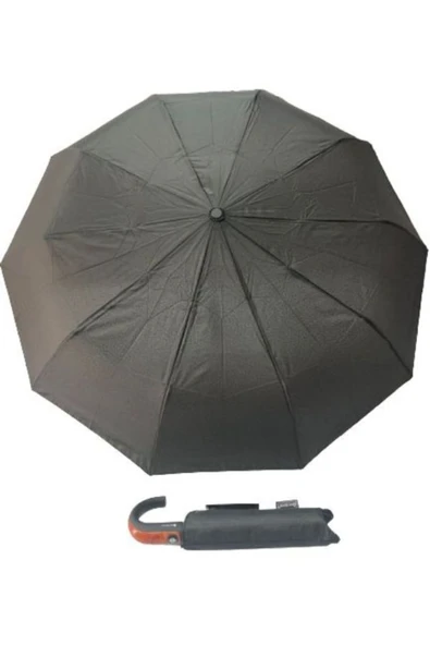 Elite Tam Otomatik 10 Telli 3 Kırmalı Siyah Bay Şemsiye ürün görseli