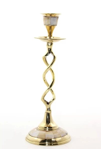 Tekli Pirinç Sedefli Şamdan 5078 ürün görseli 1