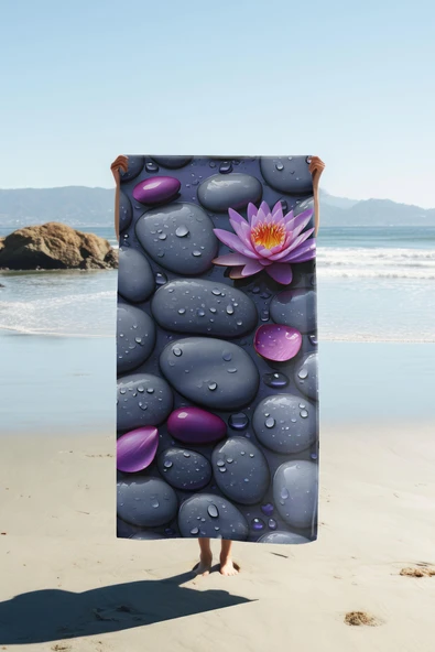 Dijital Baskı Plaj Deniz Havlusu Modern Desenli Peştamal (80X160 cm) HVL0059 RENKLİ 80 X 160 ürün görseli