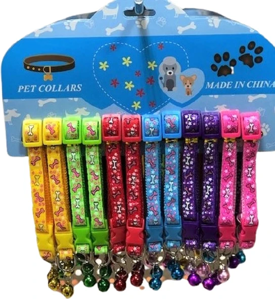 Zilli Kedi ve Küçük Irk Boyun Tasması 6 Karışık Renk - 12'li Set ürün görseli