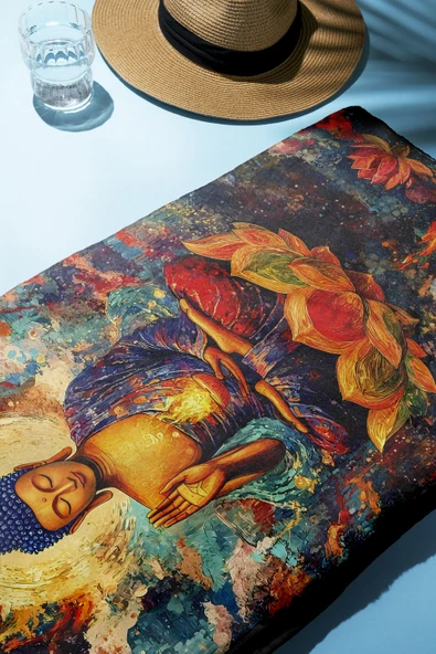 Dijital Baskı Plaj Deniz Havlusu Modern Desenli Peştamal (80X160 cm) HVL0062 RENKLİ 80 X 160 - Resim 3