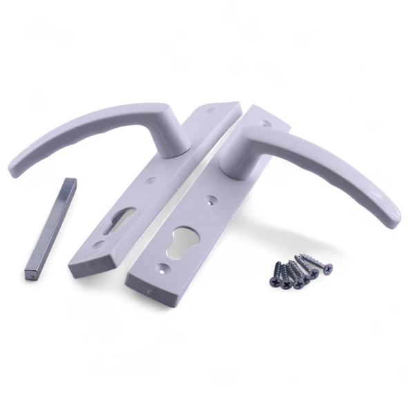 1 Takım PVC Kapı Kolu Beyaz Balkon Banyo Tuvalet Wc Plastik Kulp Kilitsiz Kol - Resim 5