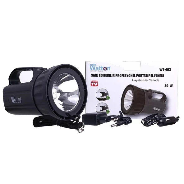 Şarj Edilebilir Profesyonel Portatif El Feneri Wt-403 - Resim 3
