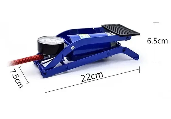 İnce Piston Araç Lastik Şişirme Göstergeli Ayak Pompası - Resim 2