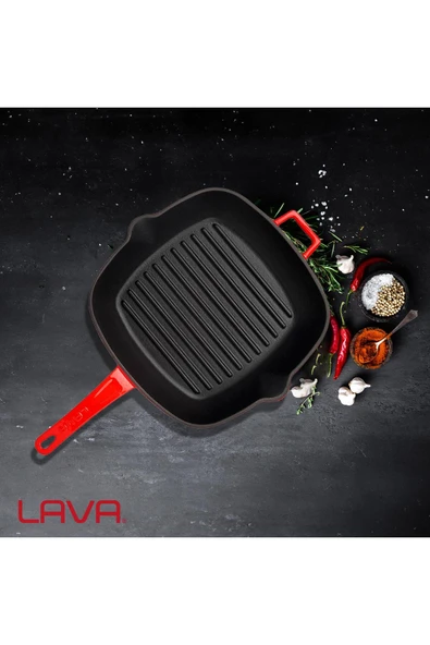 Lava LV P GT 2626 K0 R Demir Izgara Tava 26x26cm Kırmızı - Resim 7
