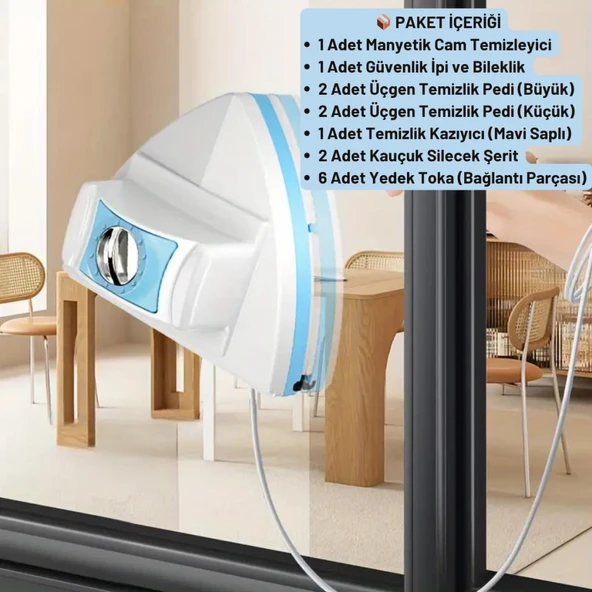 Coofbe 3-30MM Arası Mıknatıslı Pimapen Isıcam Çift Cam Pencere Uyum Kademe Ayarlı Cam Silme Aparatı - Resim 5