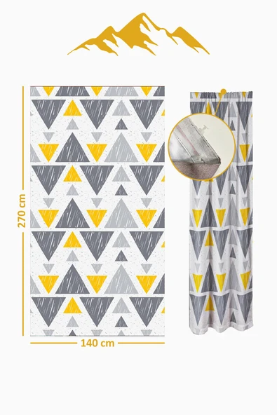 Parlak Saten Mikro Kumaş Çift Kanat Çocuk Odası Fon Perde Takımı PRD0037 RENKLİ 140 X 270 - Resim 2