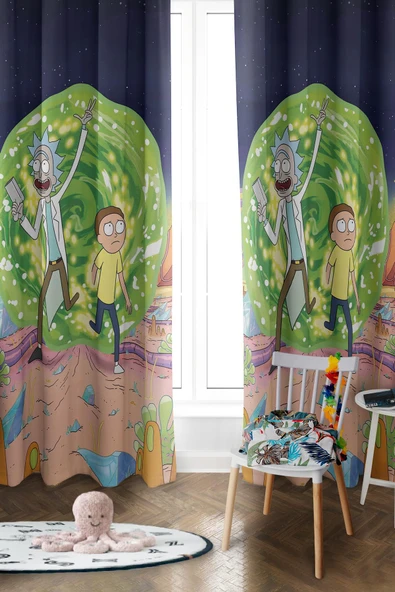 Parlak Saten Mikro Kumaş Çift Kanat Çocuk Odası Fon Perde Takımı PRD0051 RENKLİ 140 X 270 ürün görseli