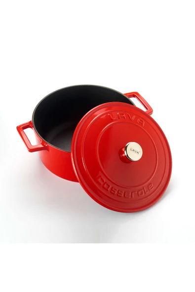 Lava LV Y TC 22 K1 R- 22cm Kırmızı Derin Tencere - Resim 3
