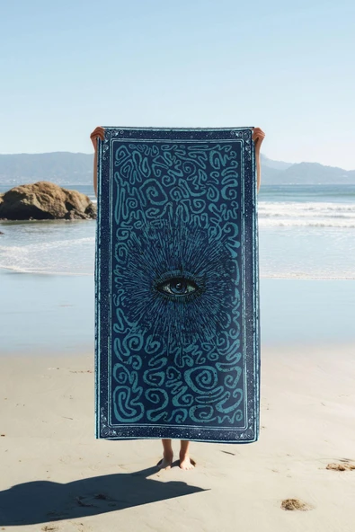 Dijital Baskı Plaj Deniz Havlusu Modern Desenli Peştamal (80X160 cm) HVL0066 RENKLİ 80 X 160 ürün görseli 1