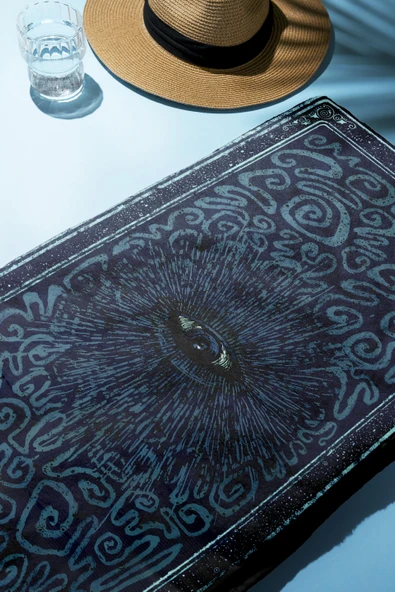 Dijital Baskı Plaj Deniz Havlusu Modern Desenli Peştamal (80X160 cm) HVL0066 RENKLİ 80 X 160 - Resim 3